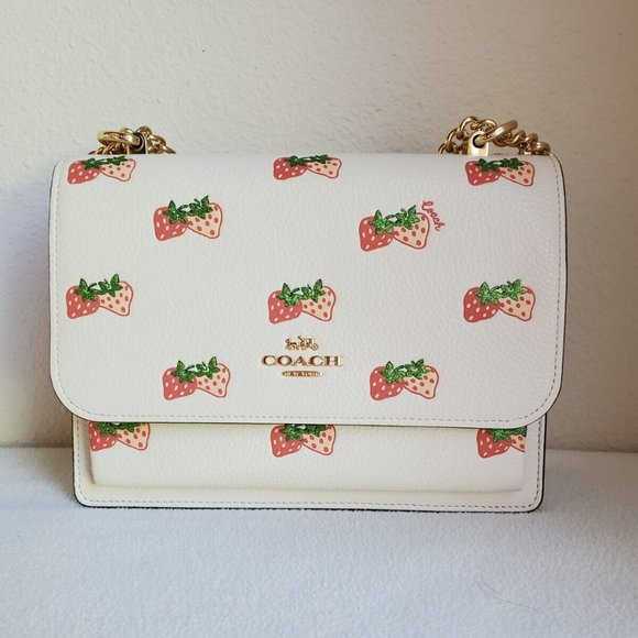 2022 Coach Klare Crossbody With Strawberry Print CB599 - Picture 1 of 9